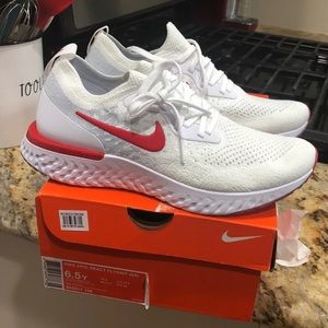 Nike Epic React Men’s/Boy’s Size 6.5 White and Red